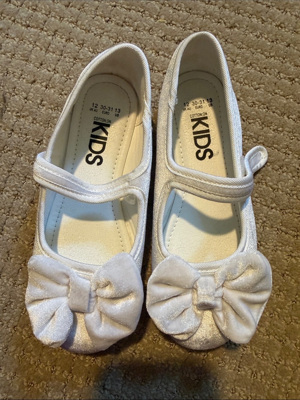 Cotton On Kids White Bow Mary Jane Flats